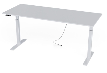 Escritorio eléctrico ajustable en altura en blanco MILLA160, 1.600 mm x 800 mm 