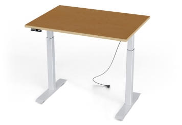 Mesa de trabajo con ajuste de altura eléctrico, tablero multiplexado 1.100 mm x 800 mm, 80 kg capacidad de carga 