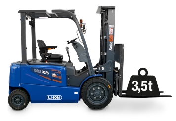Carretilla elevadora eléctrica LI-ION GSE35/5 incl. 380 V /  cargador rápido, capacidad de carga 3.500 kg, SolidHub 