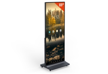 Totem multimedia móvil DKS-LED69, 69 in, Android 11, negro, 675 mm x 500 mm x 1.726 mm, TecMaschin 