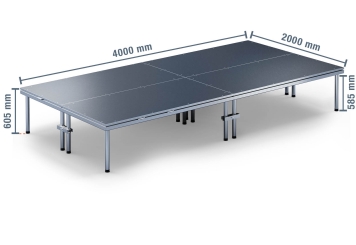 4 m x 2 m Escenario móvil EBM850/2, 605 mm alto, 4 módulos 850 kg carga máxima por módulo 